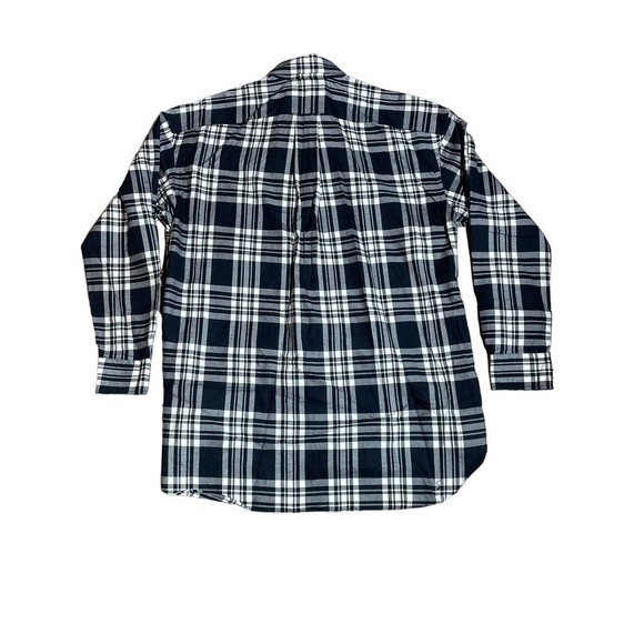 Women's Polo Ralph Lauren button down plaid shirt. size Large. Black/White - Picture 3 of 3